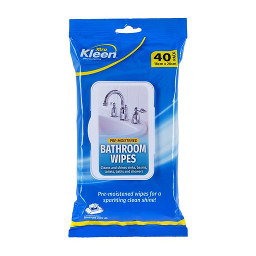 Pre Moistened Cleaning Wipes 40 Pk - Bathroom