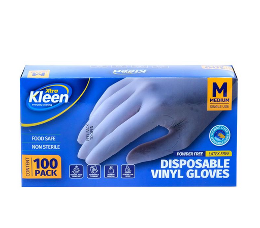 Disposable Vinyl Gloves 100 Pk - Medium