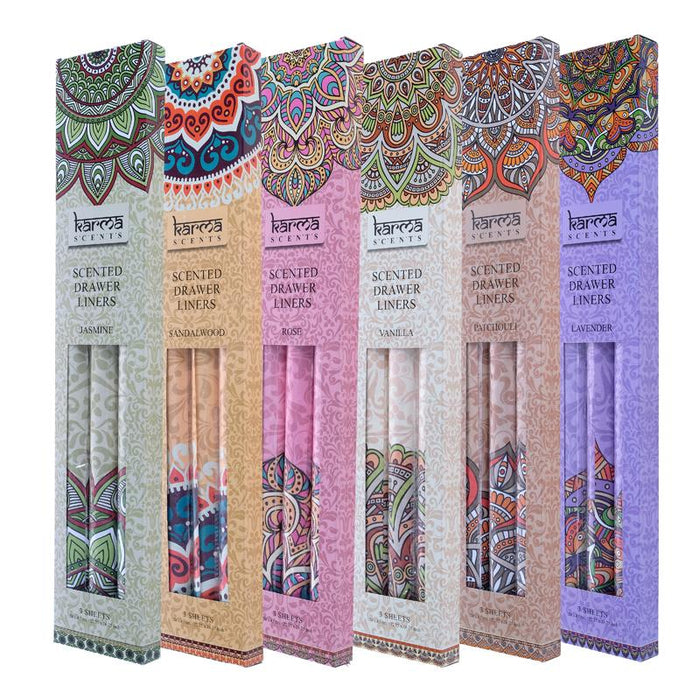Drawer Wardrobe Liners Scented 50cm x 43cm 3pk - 6 Assorted Fragrances