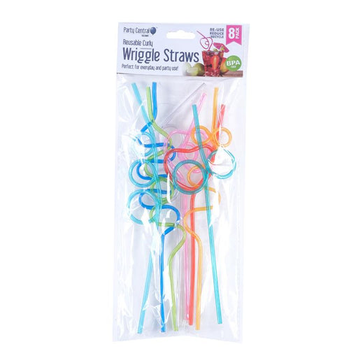 Crazy Curly Wiggle Straws 8 Pack