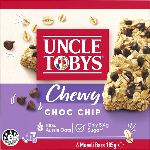 Uncle Toby's Chewy Choc Chip Museli Bars 6PK