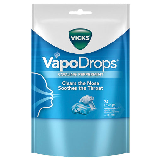 Vicks Vapo Drops Cooling Peppermint 24 PK
