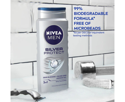 Nivea Men Silver Protect Odour Blocking Shower Gel 500mL