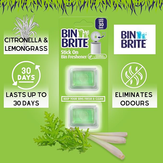 Bin Brite Stick On Bin Refresher - Lemongrass Citronella