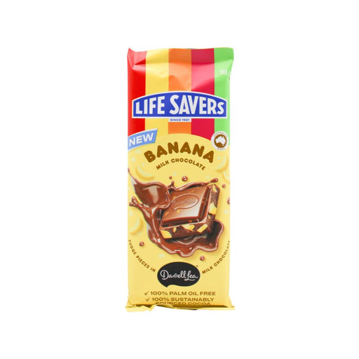 Darrell Lea Life Savers Banana Milk Chocolate Block 160g