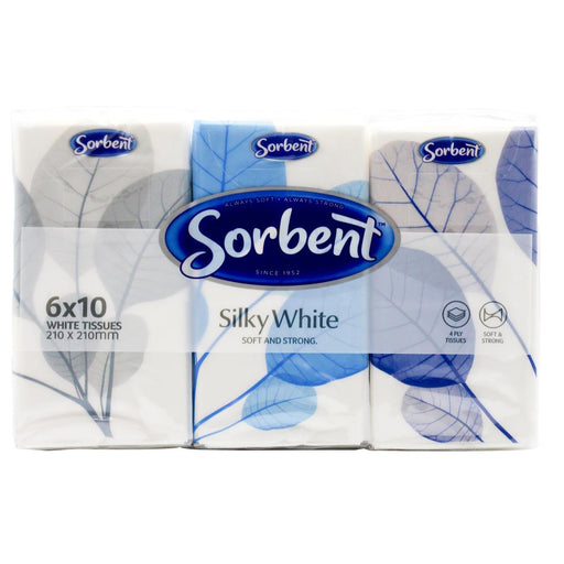 Sorbent Facial Tissues 4ply Pocket Pack 6 Pack