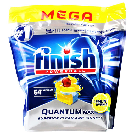 Finish Mega Powerball Quantum 64 Tabs Lemon Sparkle
