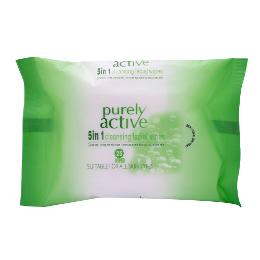 Purely Active Supreme Cleansing Facial Wipes 25 Pack