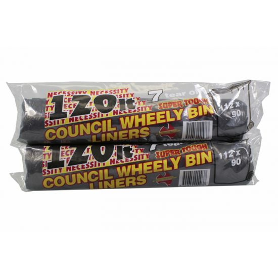 Council Wheelie Bin Liner Bags 120 Litre 7 Pk