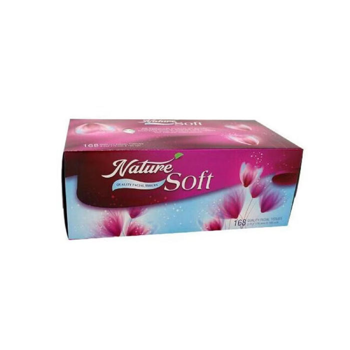 Nature Soft 168 Sheet Facial Tissue Box 2-Ply Assorted