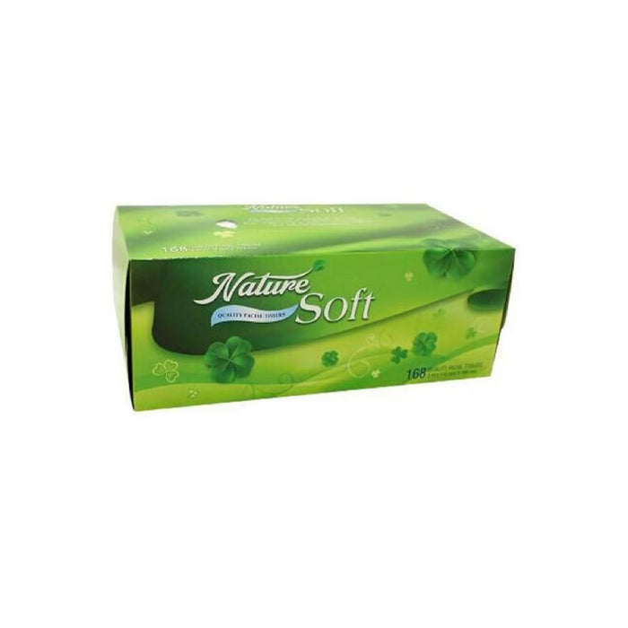 Nature Soft 168 Sheet Facial Tissue Box 2-Ply Assorted