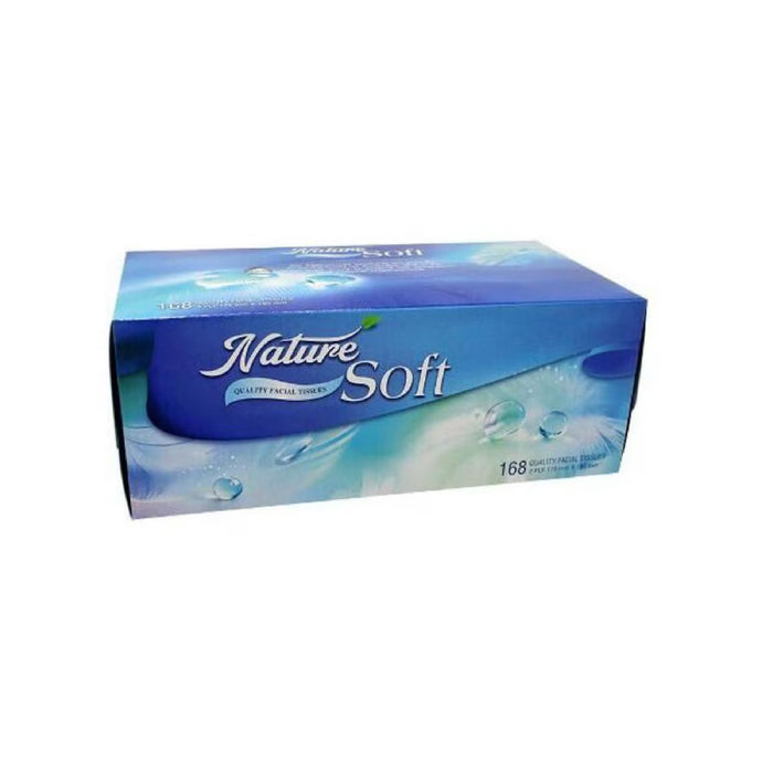 Nature Soft 168 Sheet Facial Tissue Box 2-Ply Assorted