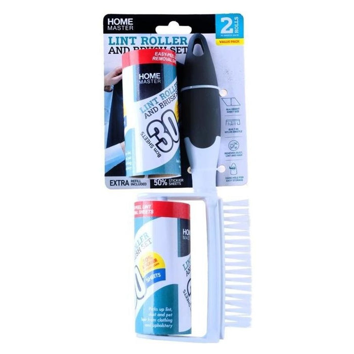 Brush & Lint Roller With 2 x 30 Sheets