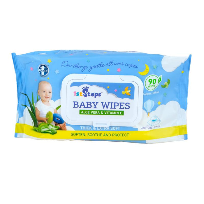 Baby Wipes 90 Pk Aloe Vera + Vitamin E