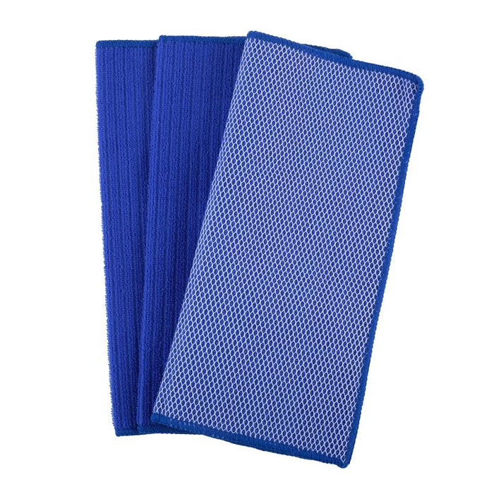 Microfibre Cloth With Mesh Scrubber 3 Pack