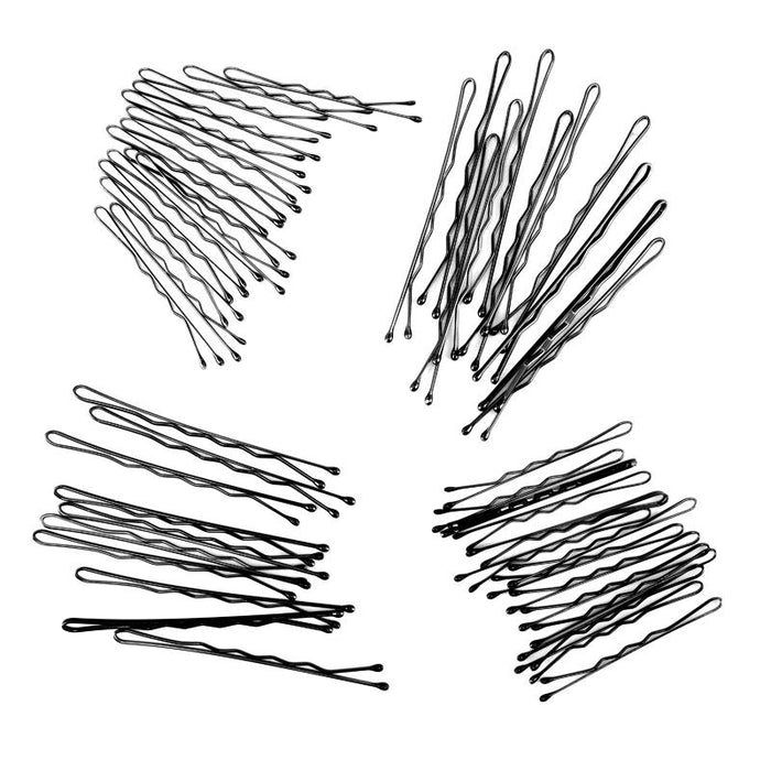 Bobby Pin 144pc Set - Includes 96 Small Pins 4.5cm & 48 Large Pins 6cm - Black