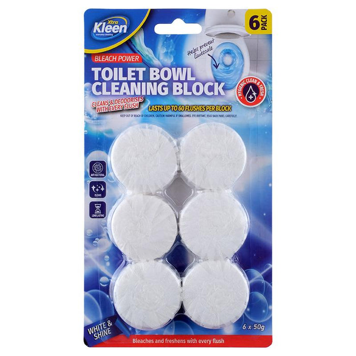 Toilet Deodorising Cistern Blocks 6Pk Bleach Power