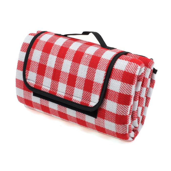 Picnic Outdoor Rug Mat Chequered With Handle 1.5m x 1.3m