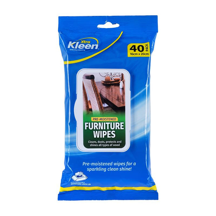 Pre Moistened Cleaning Wipes 40 Pk - Furniture
