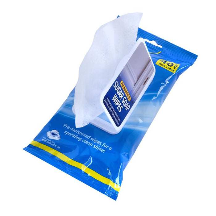 Pre Moistened Cleaning Wipes 40 Pk - Sugar Soap