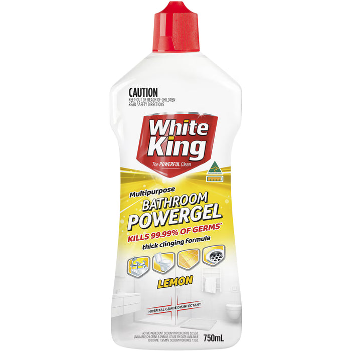 White King Bathroom Power Gel Lemon 750ml