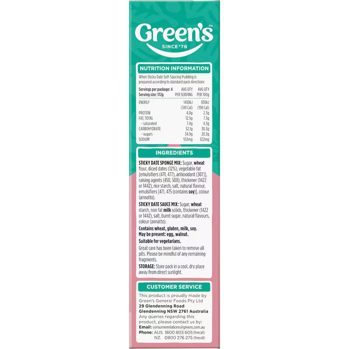 Green's Pudding Traditional Sticky Date 260g
