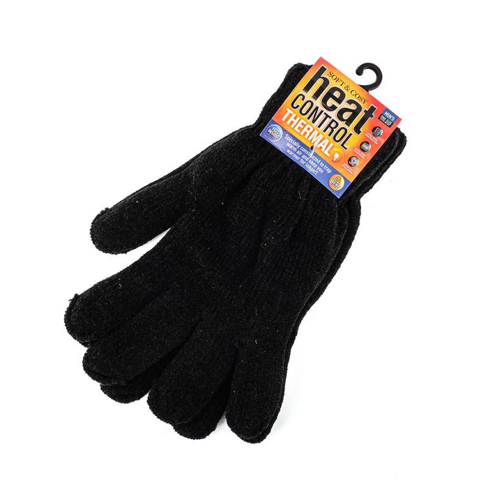 Adult Heat Control Thermal Lined Gloves Black