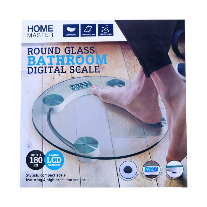 Bathroom Digital Scale Round Glass 33cm