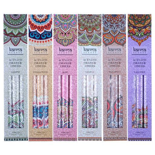 Drawer Wardrobe Liners Scented 50cm x 43cm 3pk - 6 Assorted Fragrances