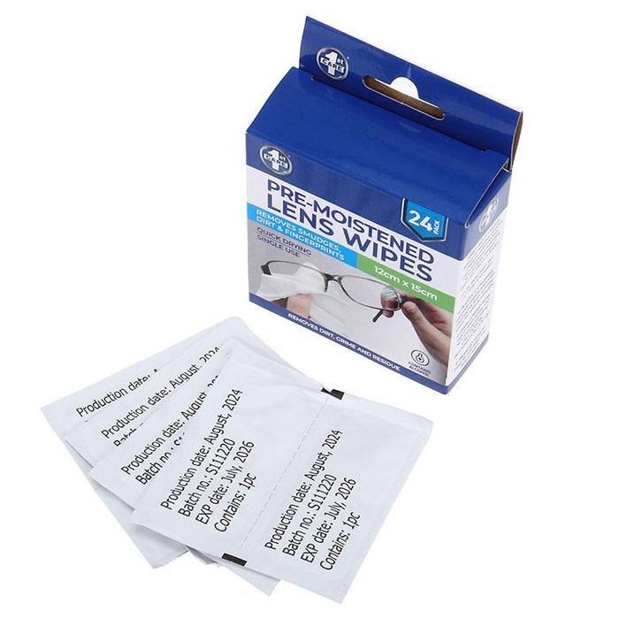 Pre-Moistened Lens Cleaning Wipes 24pk Individually Sealed