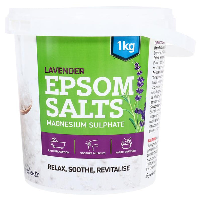 Epsom Salts 1kg Tub - Lavender