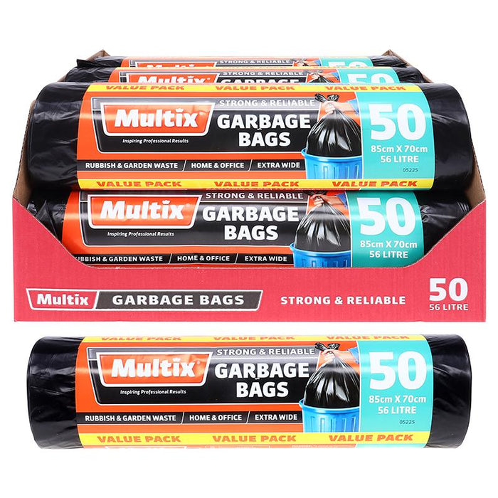 Multix Strong Garbage Bags 56 Litre Value 50pk