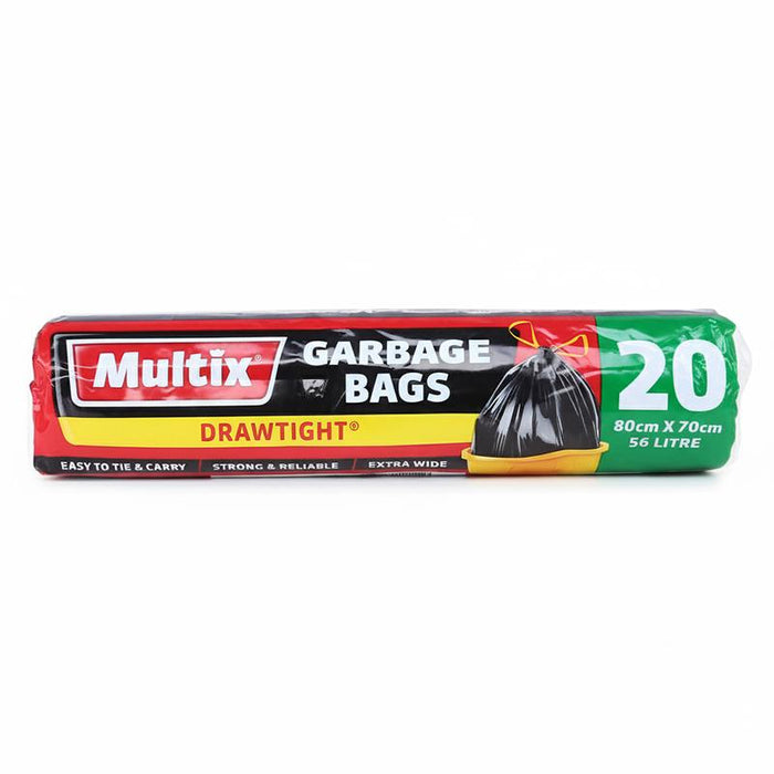 Multix Garbage Bags 56Ltr 20PK Drawtight
