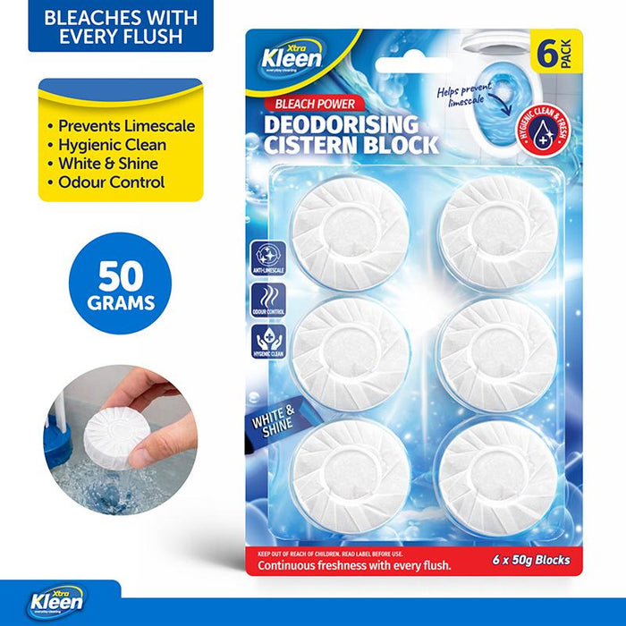 Toilet Deodorising Cistern Blocks 6PK - Bleach Power