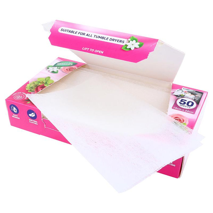 Laundry Tumble Dryer Sheets Bulk 50PK - Floral Bloom