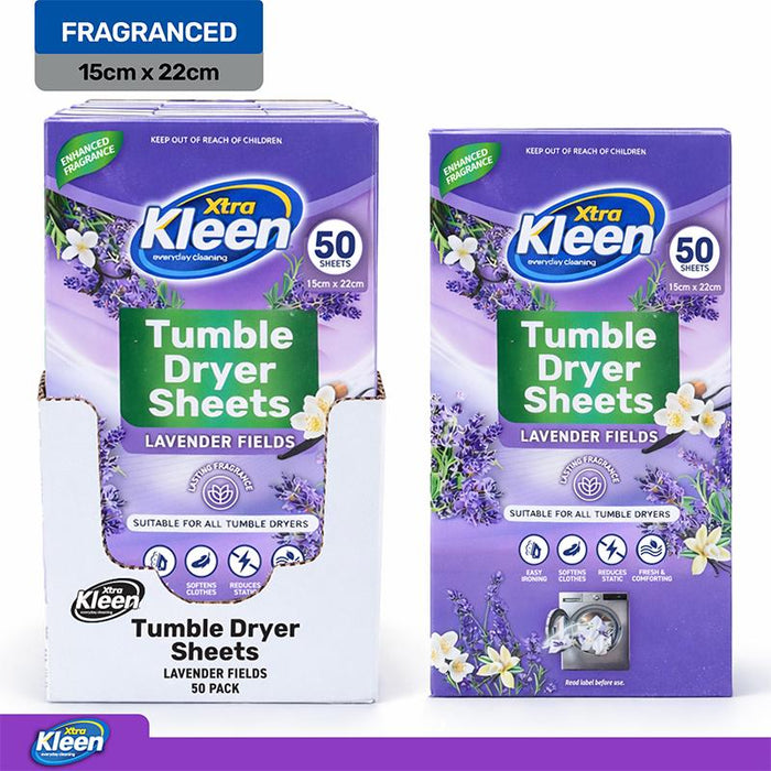 Laundry Tumble Dryer Sheets Bulk 50PK - Lavender Fields