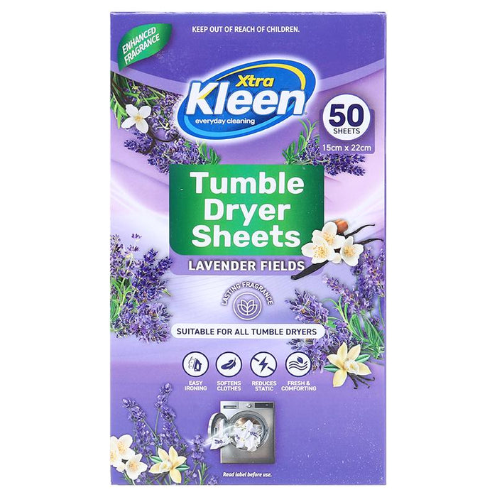 Laundry Tumble Dryer Sheets Bulk 50PK - Lavender Fields