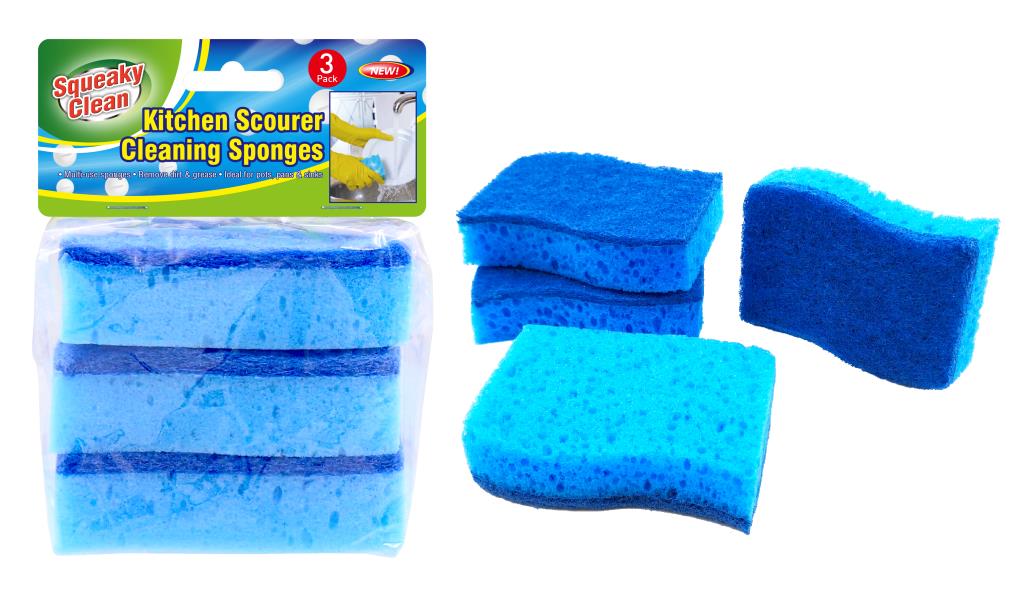 Scourer Cleaning Sponges 3PK