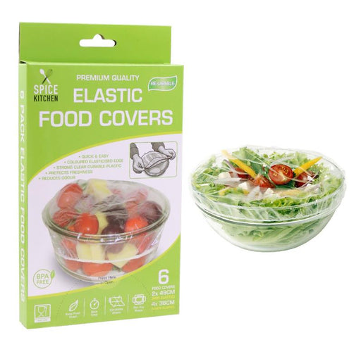 Elastic Food Covers 6 Pk