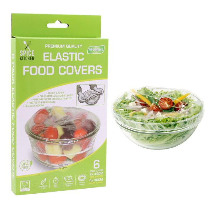 Elastic Food Covers 6PK
