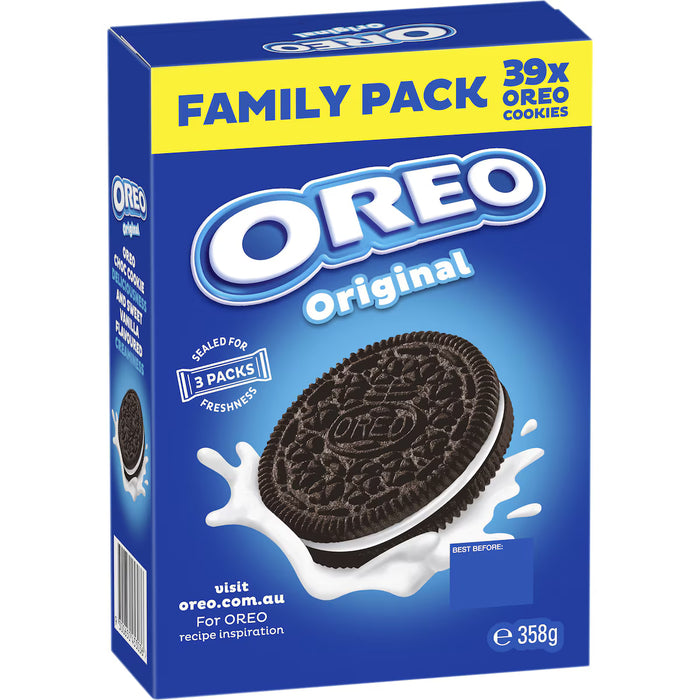 Oreo Value Pack Original Cookies Family Size 358g - 3 Sealed Packs