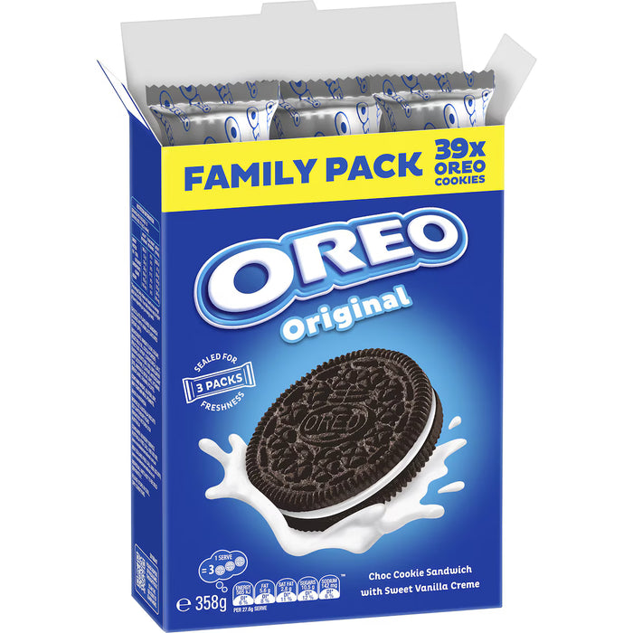 Oreo Value Pack Original Cookies Family Size 358g - 3 Sealed Packs