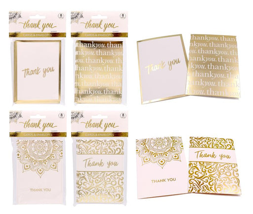 8 Pk Thank You Luxury Series Cards & Envelopes
