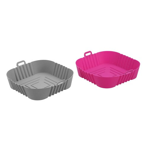 Silicone Air Fryer Tray 2Pk - Pink & Grey