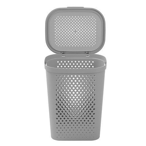 Boxsweden Diamond Laundry Hamper Lidded 56 Litre Grey *** LOCAL DELIVERY ONLY *** No postage available on this item