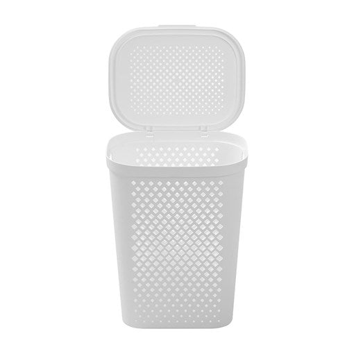 Boxsweden Diamond Laundry Hamper Lidded 56 Litre White *** LOCAL DELIVERY ONLY *** No postage available on this item
