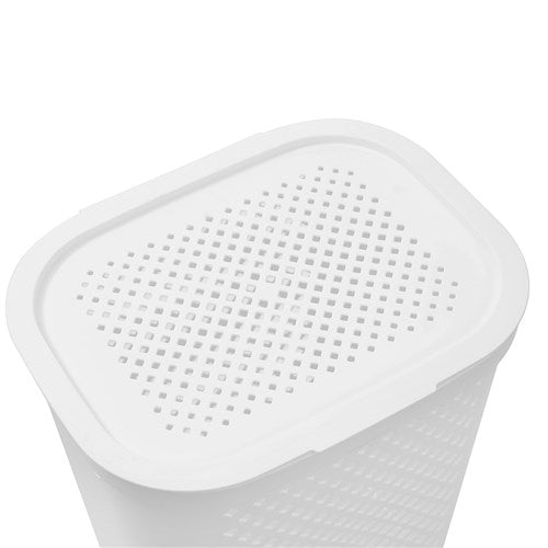 Boxsweden Diamond Laundry Hamper Lidded 56 Litre White *** LOCAL DELIVERY ONLY *** No postage available on this item