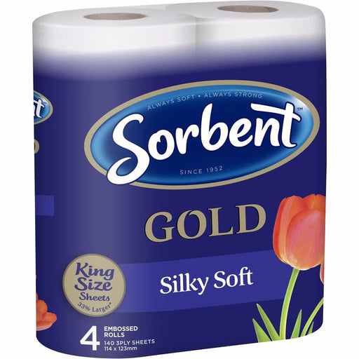 Sorbent King Size Toilet Paper Gold Silky Soft 4PK