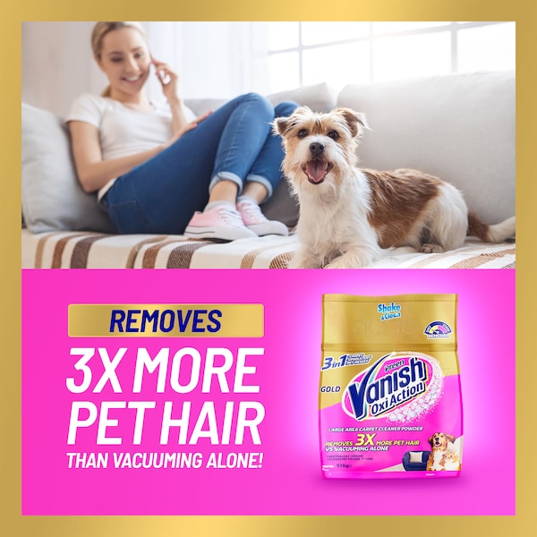 Vanish Preen Gold 3 In 1 Carpet Cleaning Powder Large Area 510g