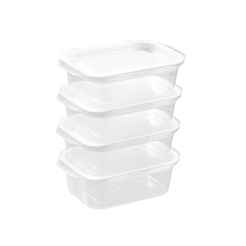 Reusable Snack Containers Rectangle 4 Pack 180mls